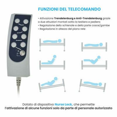 Telecomando letto ospedaliero elettrico
